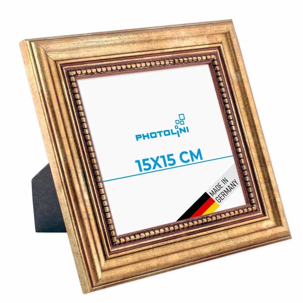 PHOTOLINI Baroque Antique Picture Frame Solid Wood with Glass Pane