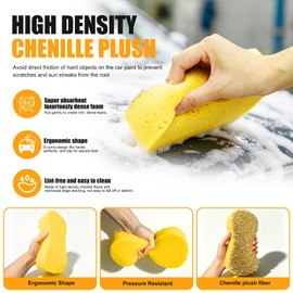 2 Pack Large Plush Car Sponge for Washing, Jumbo Sponge, 22x11x5CM