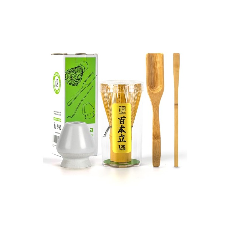TEANAGOO - Juego de batidor de matcha de bambú (Chasen),