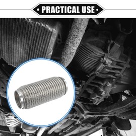 X AUTOHAUX Car Exhaust Flexible Pipe, 2.48"x7.99" Universal Stainless Steel
