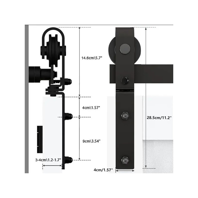 40\" Bi-Folding Barn Door Hardware Kit Smooth & Quietly Sliding