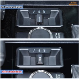 Aunginsy Car 4WD Mode Switch Push Button Trim Cover Compatible with Toyota Tundra 2022-2025 Car Center Console 4WD Four-Wheel Drive Gear Shift Panel Frame Differential Shift Protector ABS Accessories