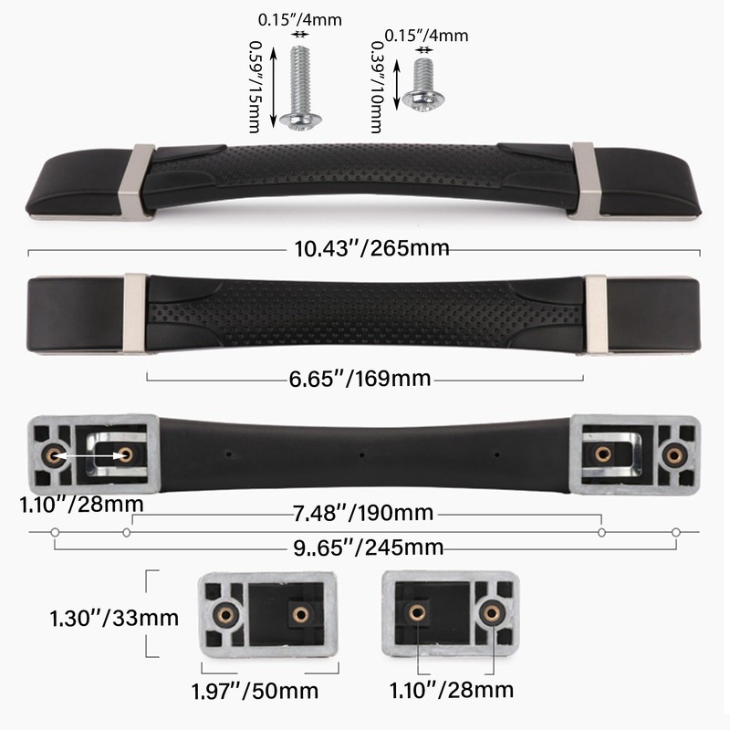 Mxfans Suitcase Luggage Handle Holder Strap Handle 26.5cm with Brackets