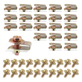 Shakas Underhood Splash Guard Shield Retaining Screws U-Clip Kit, Metal Fastening Screws Adapted to U-Clips, Body Fixing Modification Parts, Suitable for Most Cars (Gold)