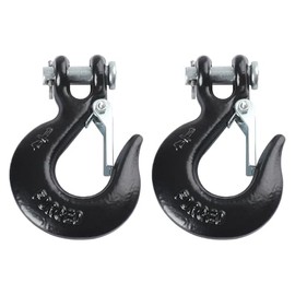 Ucreative 1/4 inch Clevis Slip Hook with Safety Latch - Heavy Duty Forged Steel Towing Winch Hook for ATV UTV (2PCS)