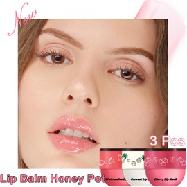 Bálsamo Labial De Abeja Con Miel(3 Unidades), Mascarilla Labial De Miel, Fresa Y Manzana Para La Noche, Mascarilla Hidratante Para Labios De Noche, Exfoliante Hidratante Para Labios Secos Y