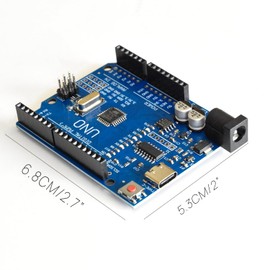 Uno Rev3 Board, Compatible with Arduino Uno R3, ATmega328P Microcontroller, 14 Digital I/O Pins, USB or External Power, 3.3V/5V Dual Output (Type-C)