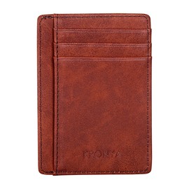 Kronya® Elegant Leather Wallet with RFID Protection | Wallet Case Money Clip Holder Card Holder Credit Card Holder Credit Card Holder, brown, Elegant
