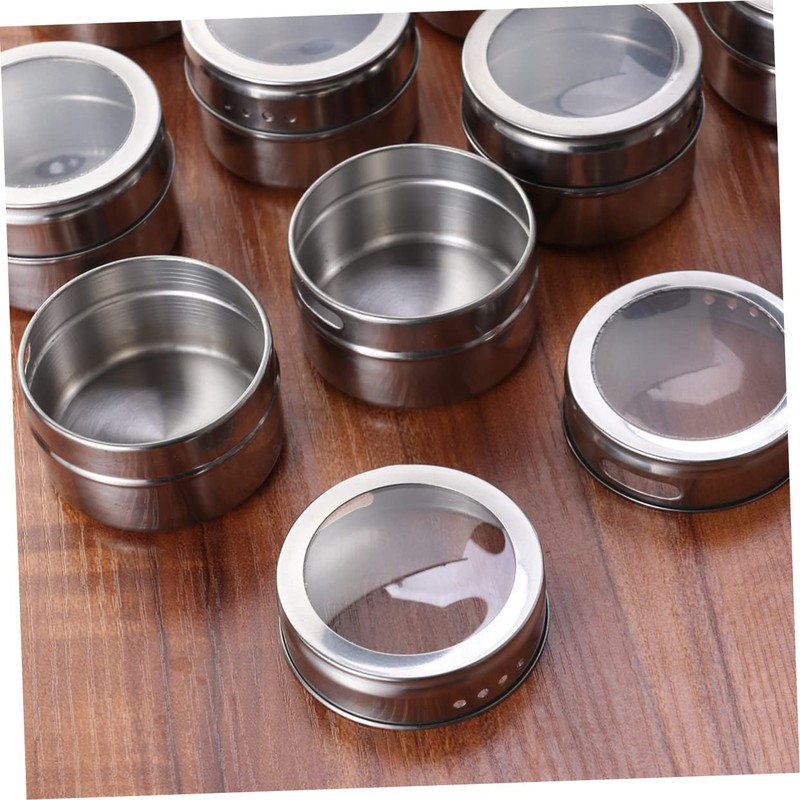 Alipis Magnetic Spice Tins Lid Seasoning Storage Holders for Fridge