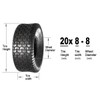 MaxAuto Lawn Mower Turf Tires 15x6-6 Front & 20x8-8 Rear