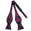 Dubulle Self Tie Burgundy Blue Bow Ties and Lapel Pin