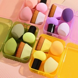 Makeup Sponge Brush Puff Set Waterdrop Cushion 4-piece Yellow Set 10ea