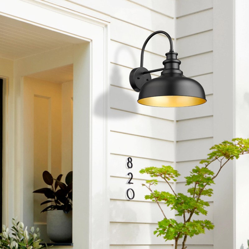 Bestshared 14" Gooseneck Barn Light Farmhouse Wall Mount Light Fixture