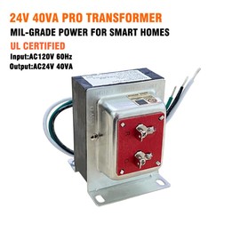 24V 40VA Doorbell Transformer - UL Listed - Power Supply Compatible with Ring/Nest/Honeywell Doorbells & Smart Thermostats