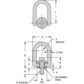 CL-33612-SHR Carr Lane Manufacturing Heavy Duty Swivel Hoist Ring: Load Rating 4000 LBS