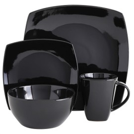 Soho Lounge Square 16-Piece Dinnerware Set - Black