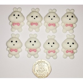 8 Handmade Edible Easter Bunnies, Cute Cupcake Sugarpaste Decorations by Fairie Blessings