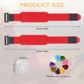 2PCS Guitar String Mute Damper,Guitar String Cover Belt, Adjustable Bass Mute Silencer, Adjustable Bass Mute, for Electric Acoustic Classic Guitar Bass Musical Instrument Accessories(Red)