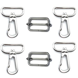 [Craft Parts Store] Shoulder Belt Metal Fittings, Nascan 4 Pieces, Backpack 2 Pieces, 1.0 inches (25 mm), Silver, Silver