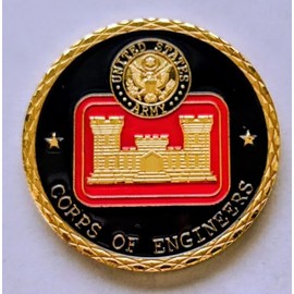 Generic Army Corps of Engineers Colorized #C1501B Military Honor Challenge Coin Award, 40mm