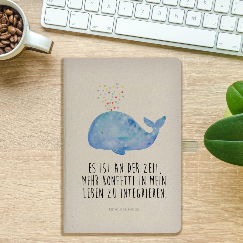 Mr. & Mrs. Panda DIN A5 Cotton Notebook Whale Confetti