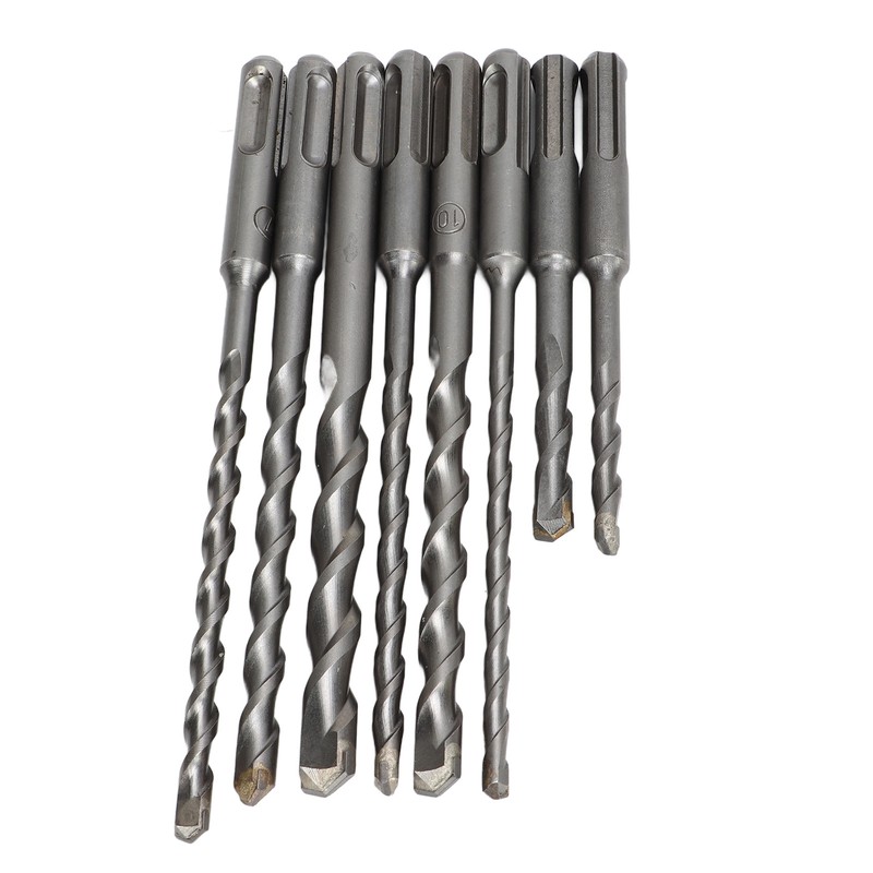 8Pcs Hammer Drill Bit Carbide Tip 2 Flute Drilling Tool
