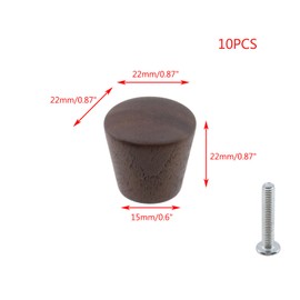Savagrow 10PCS 0.87" × 0.87" Cabinet Walnut Handles, Cambered Surface Solid Wood Drawer Knobs Solid Wood Single-Hole Handles for Dresser Wardrobe and Cupboard Drawer
