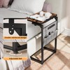 ELYKEN TV Tray Table, Adjustable Height & 90° Tilt Narrow