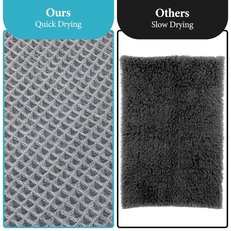 Waffle Bath Mat 30" x 17" Super Absorbent - Non