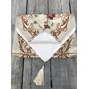 MAGILONA Home Tablecover Decorative Luxurious Cotton Linen Embroidered 3D Floral