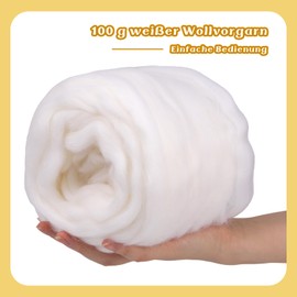100 g / 3.52 oz Roving Wool, Felting Wool, Needle Felting Wool, Soft Felt Wool Fairy Tale Wool with Box for Needle Felting, Wool Roving, Fibre Roving Wool Top, Dry Felting Spinning Crafts