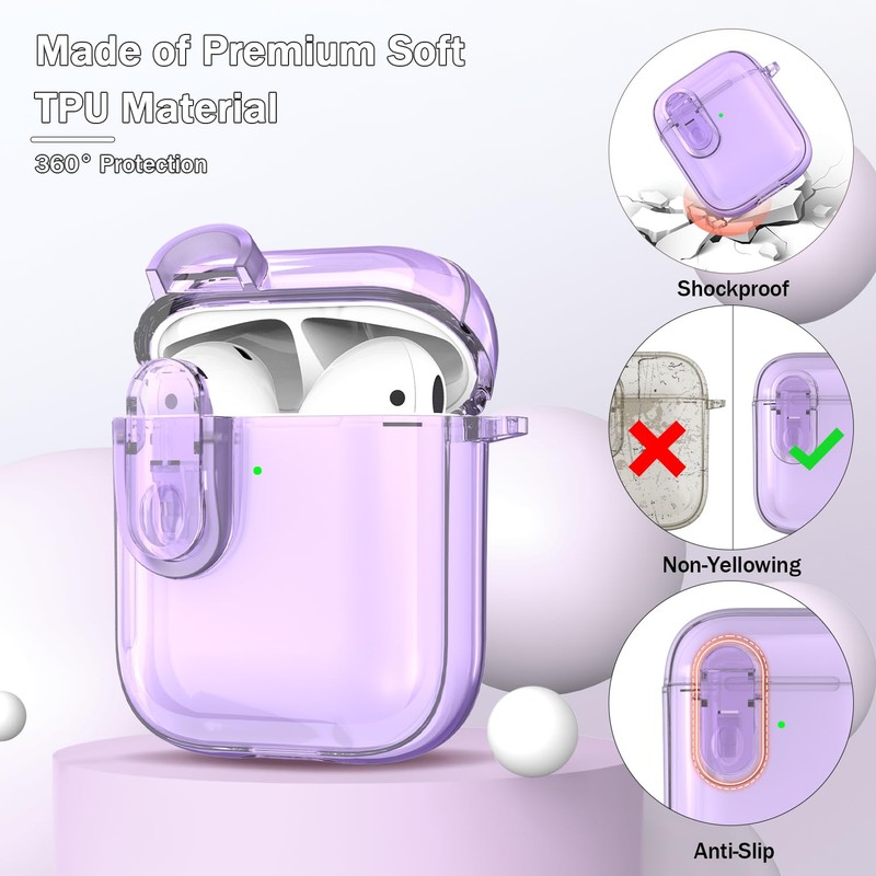 MHYALUDO Compatible with Airpods Case with Secure Closure, Compatible with