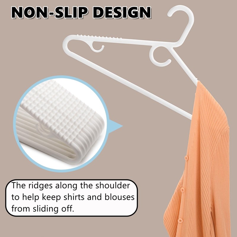 Amber Home 36 Pack Super Heavy Duty Plastic Hangers, White