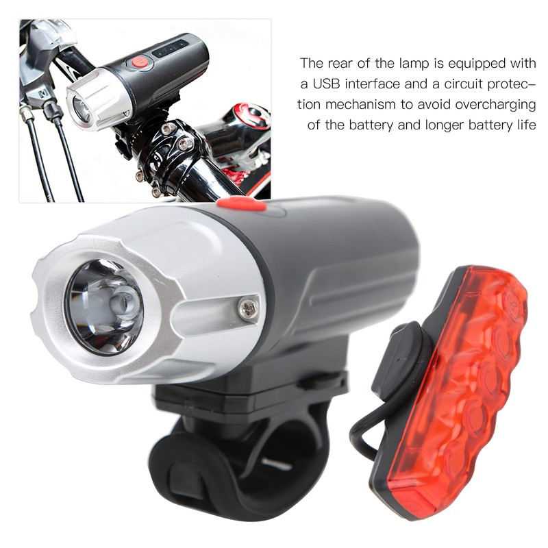 Bike Lights Front and Back 300lm USB Rechargeable LED Mountain