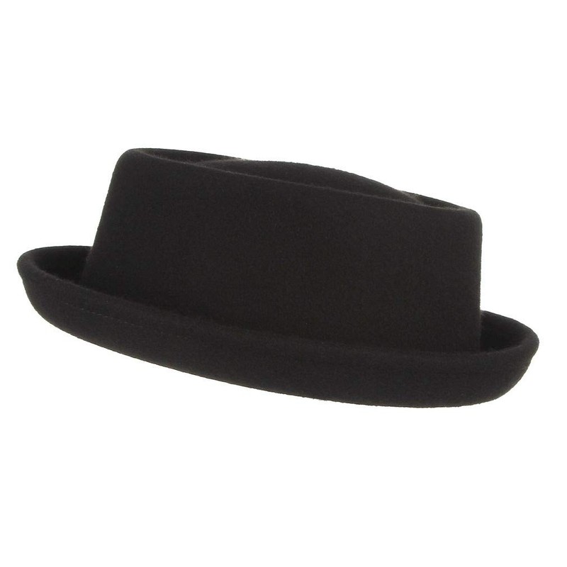 Licus Men's Roll up Pork Pie Pillbox Trilby Wool Hat