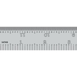 PEC Tools 12"/300mm Rigid Metal Ruler, High-Quality Machinist Ruler, Satin Chrome Finish, Decimal/Metric Graduation (1/10", 1/50", 1mm, 0.5mm) Suitable for CNC Operators and Engineers, Made in USA
