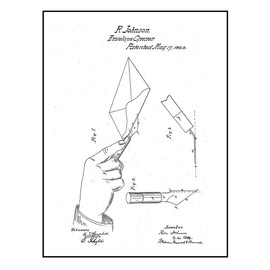 Letter Opener Patent Print Black Ink on White with Border (8" x 10") M15779