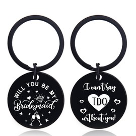 Bridesmaid Proposal Wedding Gifts from Bride Will You Be My Bridesmaid Gift Keychain for Women Bridesmaid And Maid of Honor Gifts from The Bride Double Sided Bridesmaid Gift for Wedding Day