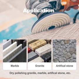 HIGHDRIL Dry Diamond Polishing Disc, Pack of 8 (#50x3/100x2/200/400/800) Diamond Polishing Pads with Plastic Base + M14 Adapter for Granite Stone Marble Floor Sander or Polisher Diameter 100 mm