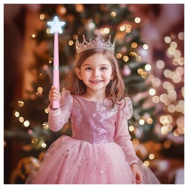 Christmas Wand Remote Control Outlet Kit with Music Surprised, Magic Light Wand for Christmas Tree Lights Smart Outlet for Home Decor Lights Kids Xmas Gift, Remote Light Switch with 100 Ft Range, Pink