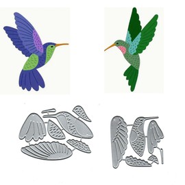2PCS Hummingbirds Metal Die Cuts,Merry Christmas Spring Bird Cutting Dies Cut Stencils DIY Scrapbooking Decorative Embossing Paper Party Wedding Card Making
