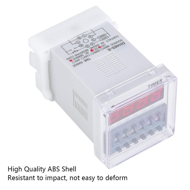 DH48S-S Programmable Delay Time Relay, 8-Pin, Digital LCD Display, 0.1S-99H