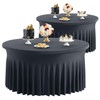 NSSONBEN 6 pk Dusty Blue Spandex Round Table Cloths for