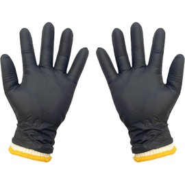 BBQ Gloves, 100 pcs Black Nitrile Gloves 6 mil (4x Thickened) & 6 Cotton Glove Liners, Endure 536 °F, Tear/Puncture Resistant, Powder and Latex Free, Heat Resistant Glove for Cooking/Grilling/Baking