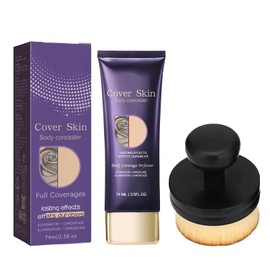 All Over Body Complexion Perfector with Brush - Waterproof Body Coverage Perfector Tattoo Cover up Makeup Cream - Long-Lasting Full Coverage Body Concealer Cream for Legs,Body Foundation