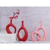 WUBIANJIE Red Ceramic Vase Set - Modern Boho Decor, Snuggle