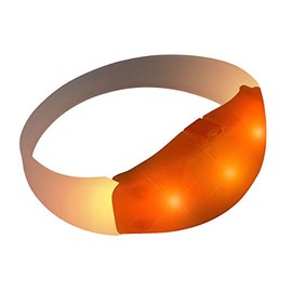 FlashingBlinkyLights Light Up Orange Sound Activated LED Bracelet (Set of 12)