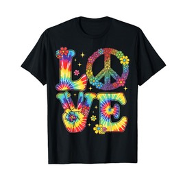 Tie Dye Love Peace Sign Retro Hippie T-Shirt