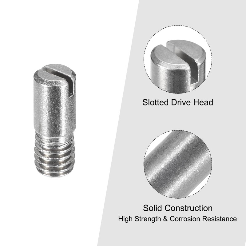 uxcell 10Pcs M6 x 16mm Slotted Cylindrical Pin 304 Stainless