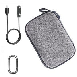 [1+1 Pack] for PLAUD NotePin AI Voice Recorder Carrying Case & Charging Cable, Only Case - Carrying Travel Bag with Magenitic Charging Cable, Not Includes Other Accessories